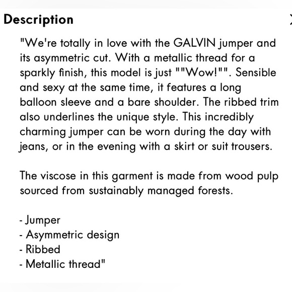 Ba&sh asymmetrical one shoulder glitter silver sweater. Size XS - Picture 8 of 8